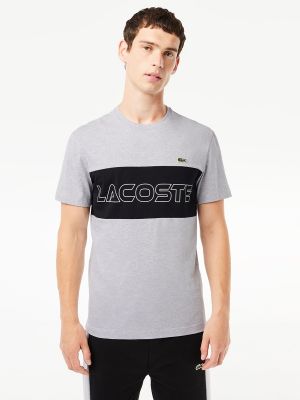 Camiseta con estampado Lacoste gris