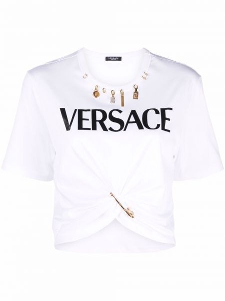 Camiseta con estampado Versace blanco