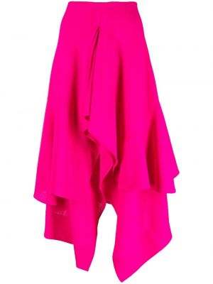 Aszimmetrikus gyapjú midi szoknya Colville rózsaszín