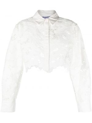Φλοράλ πουκάμισο με δαντέλα Self-portrait λευκό