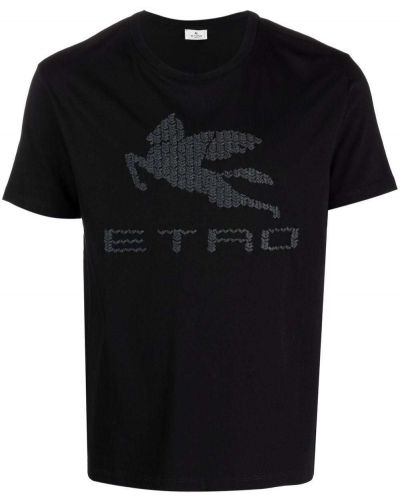 Camiseta con bordado Etro negro