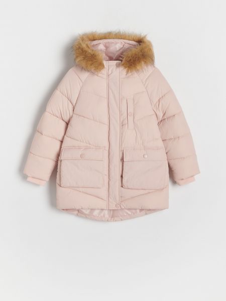 Пальто с капюшоном Reserved розовое