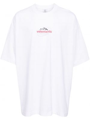 Bombažna majica s potiskom Vetements bela
