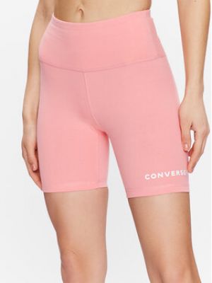 Slim fit kraťasy Converse růžové