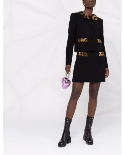 Falda con estampado leopardo Moschino negro