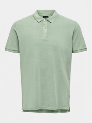 Polo slim Only & Sons vert
