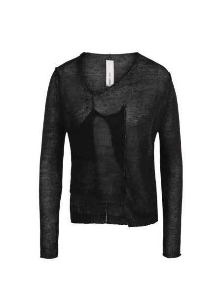 Льняной пуловер с V-образным вырезом Isabel Benenato, черный