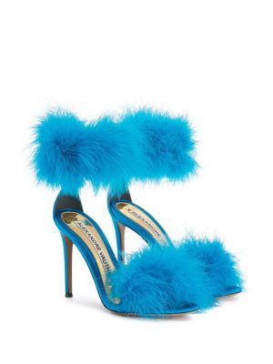 Sandales à plumes Alexandre Vauthier bleu