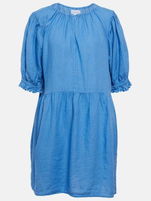Aksamitna lniana sukienka Velvet niebieska