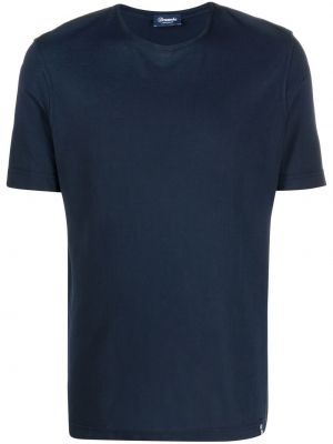 Тениска с кръгло деколте Drumohr синьо