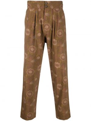 Spodnie z nadrukiem z wzorem paisley Pierre Louis Mascia zielone