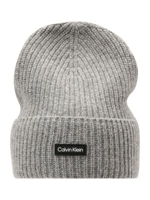 Вълнена шапка Calvin Klein сиво