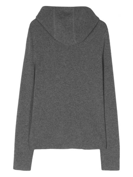 Kašmírový svetr s kapucí Liska šedý