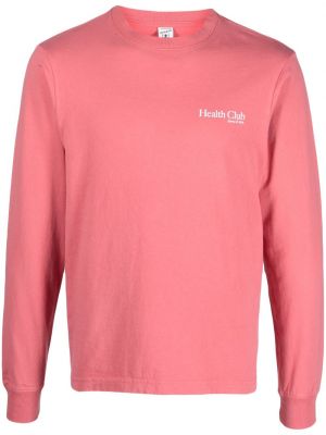 Памучен пуловер с принт Sporty & Rich розово