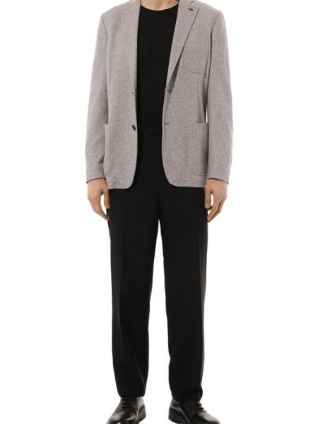 Кашемировый шелковый пиджак Colombo серый