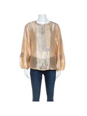 Jedwabny top Stella Mccartney Pre-owned beżowy