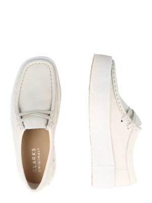 Ниски обувки с връзки Clarks Originals бяло