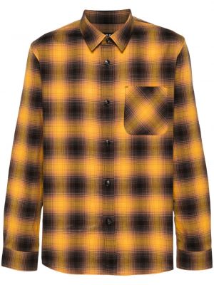 Bombažna srajca s karirastim vzorcem A.p.c. rumena