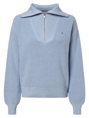 Dzianinowy sweter bawełniany Tommy Hilfiger niebieski