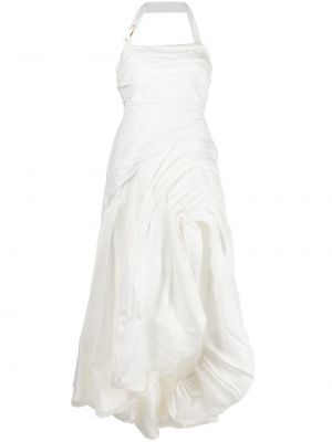 Midi haljina s draperijom Aje bijela