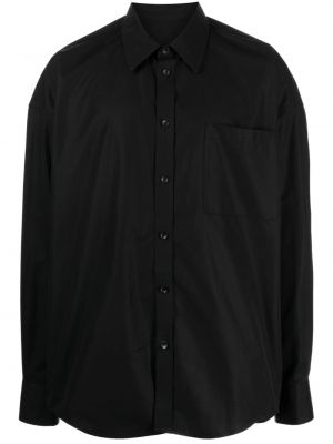 Βαμβακερό πουκάμισο Alexander Wang μαύρο