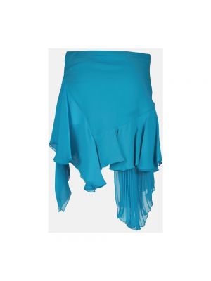 Mini falda de seda Versace azul