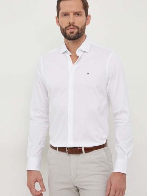 Памучна риза Tommy Hilfiger бяло