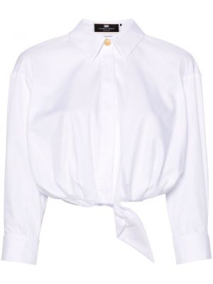 Памучна риза Elisabetta Franchi бяло