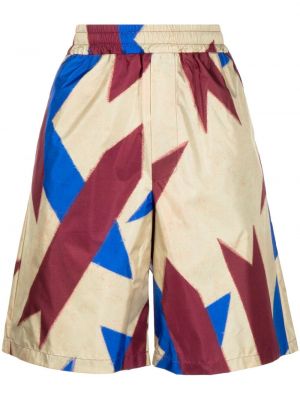 Svilene bermuda kratke hlače s potiskom z abstraktnimi vzorci Pierre-louis Mascia