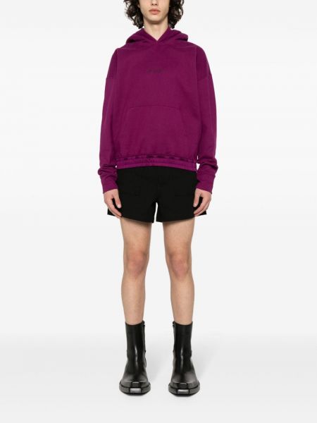 Medvilninis siuvinėtas džemperis su gobtuvu Saint Laurent violetinė