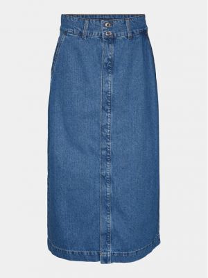 Priliehavá džínsová sukňa Vero Moda modrá