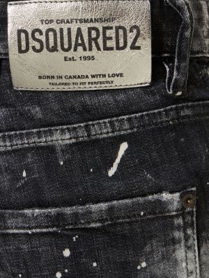 Bavlněné džíny relaxed fit Dsquared2 černé