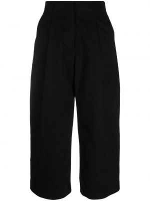 Pantaloni culottes din bumbac plisate Studio Nicholson negru