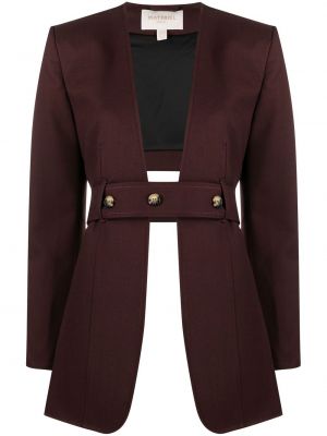 Asymmetrisk lang blazer Materiel brun