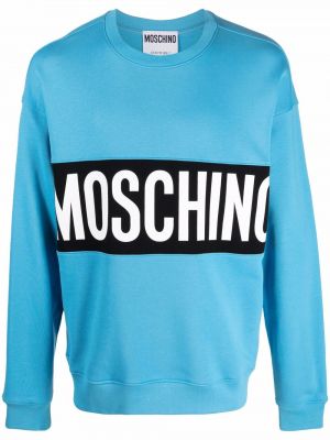 Sweatshirt mit rundhalsausschnitt mit print Moschino blau