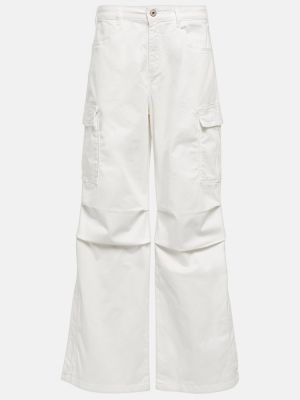 Pantaloni cargo cu talie înaltă Ag Jeans alb