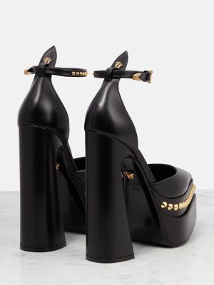 Pantofi cu toc din piele cu platformă Versace