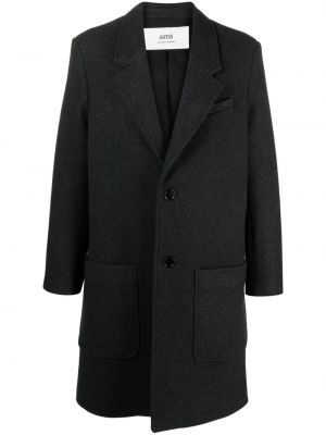 Plstěný vlnený kabát Ami Paris sivá