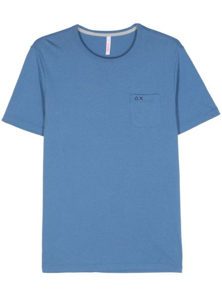 Памучна тениска бродирана Sun 68 синьо