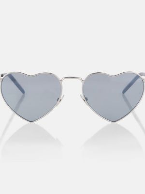 Sluneční brýle se srdcovým vzorem Saint Laurent stříbrné
