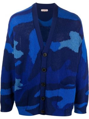 Cardigan en laine à imprimé à imprimé camouflage Valentino Garavani