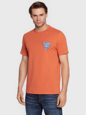 Тениска slim Guess оранжево