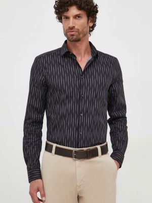 Bavlněné slim fit tričko Sisley černé