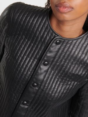 Reverzibilna prošivena kožna jakna Toteme crna