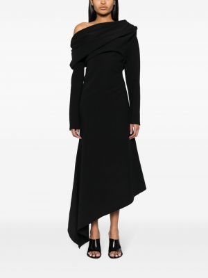Drapiruotas asimetriškas suknele A.w.a.k.e. Mode juoda