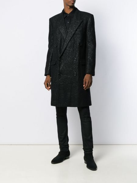 Abrigo de tweed Saint Laurent negro
