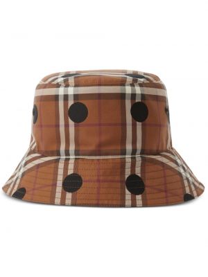 Pikčasta kapa s karirastim vzorcem s potiskom Burberry rjava