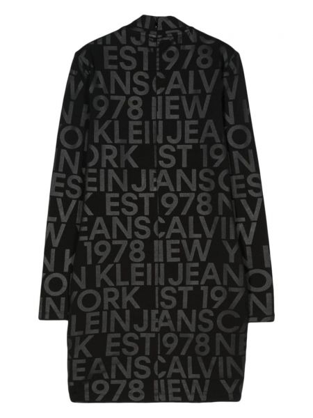 Raštuotas mini suknele Calvin Klein Jeans juoda