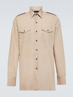 Camisa de algodón Prada beige