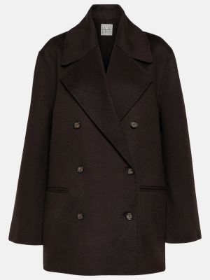 Шерстяное пальто TotÊme коричневое